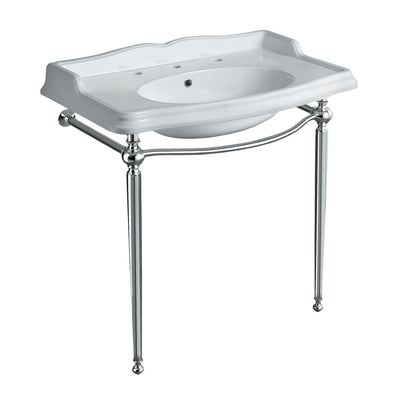 35" Large Rectangular Wall Mount Console Sink with Front Towel Bar