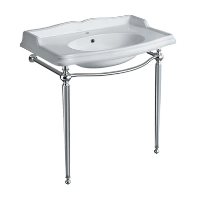 35" Large Rectangular Wall Mount Console Sink with Front Towel Bar