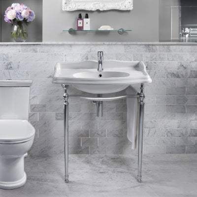 35" Large Rectangular Wall Mount Console Sink with Front Towel Bar