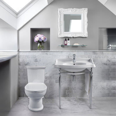 35" Large Rectangular Wall Mount Console Sink with Front Towel Bar