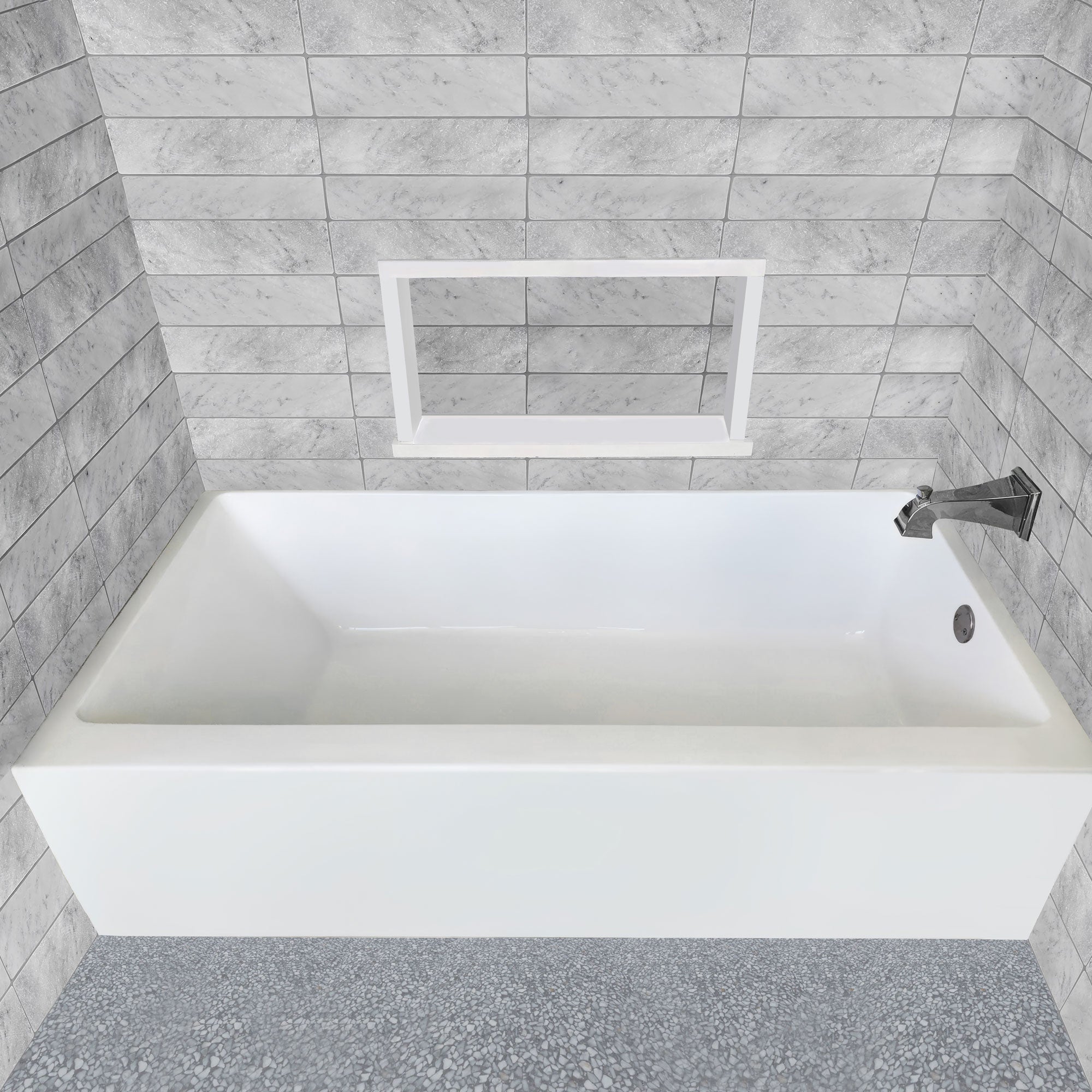 ALCOVE SOAKING BATHTUB WITH DRAIN HOLE OPTIONS