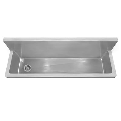 44" Noah's Collection brushed stainless steel commercial single bowl wall mount utility sink