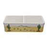 32" Double bowl hand-painted fireclay kitchen sink