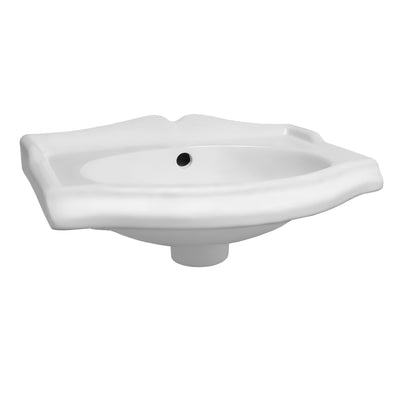 15" Small Traditional Wall Mount Basin with Integrated Oval Bowl