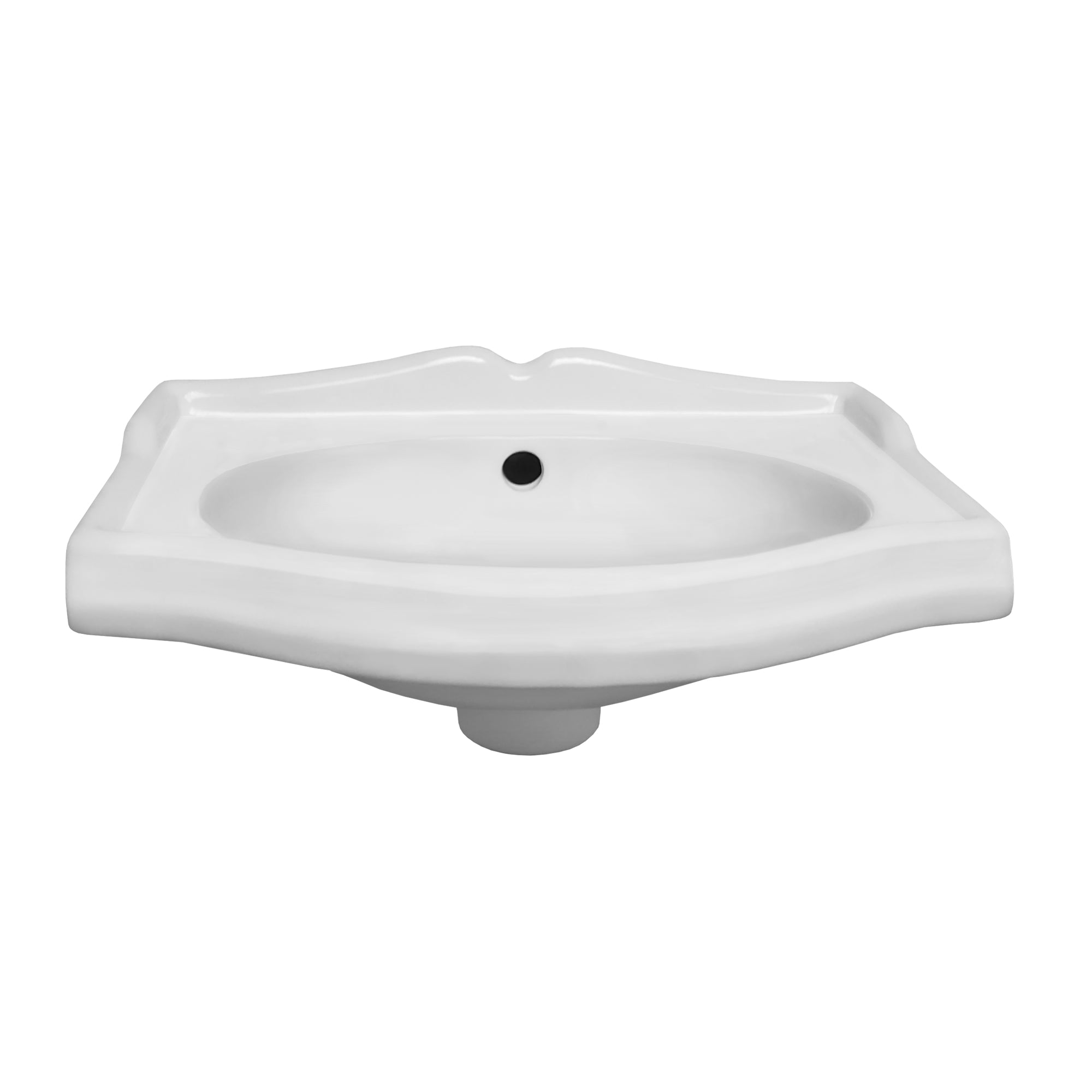 15" Small Traditional Wall Mount Basin with Integrated Oval Bowl