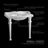 Rectangular Console Sink With Integrated Oval Bowl, Backsplash, Ceramic Leg Support and Overflow