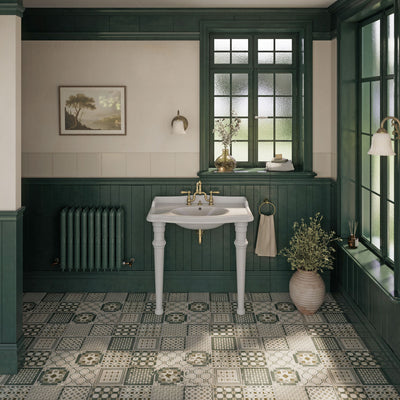 Rectangular Console Sink With Integrated Oval Bowl, Backsplash, Ceramic Leg Support and Overflow