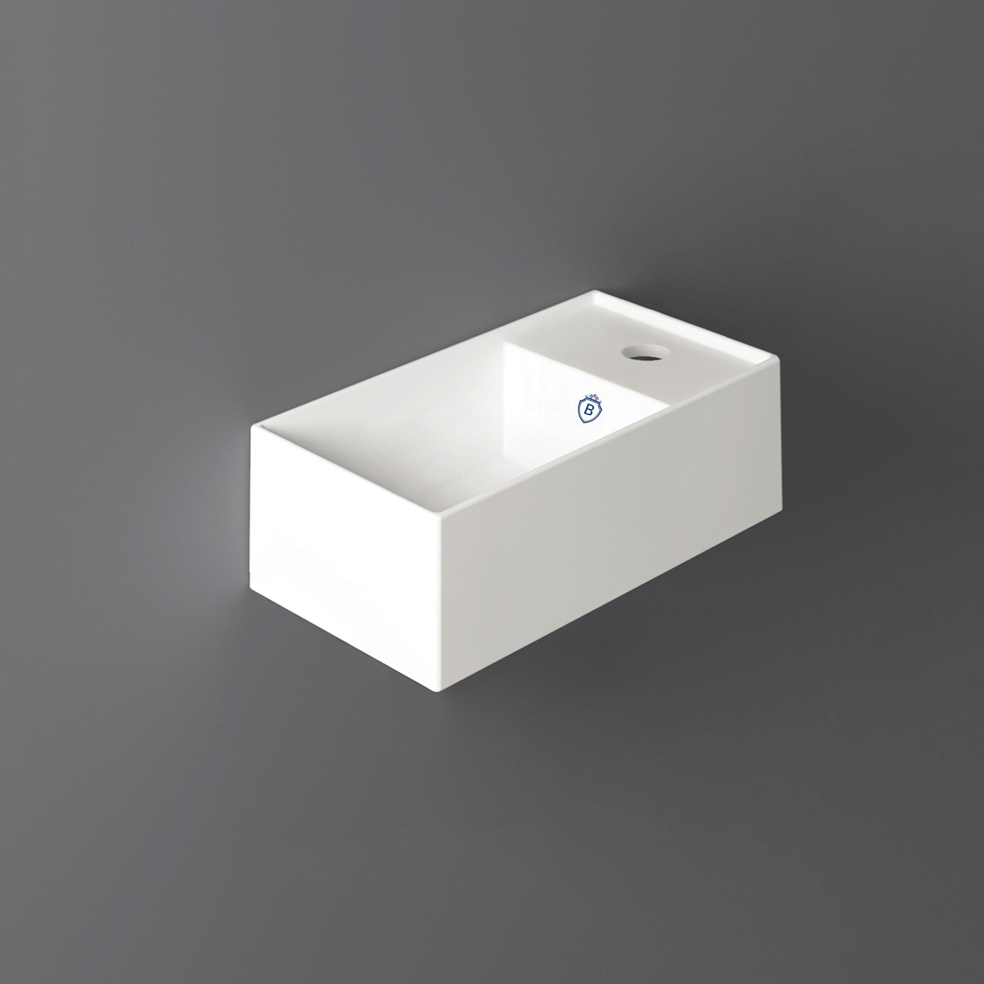 16" & 20" Rectangular Wall Mount Basin With Right Faucet Drilling