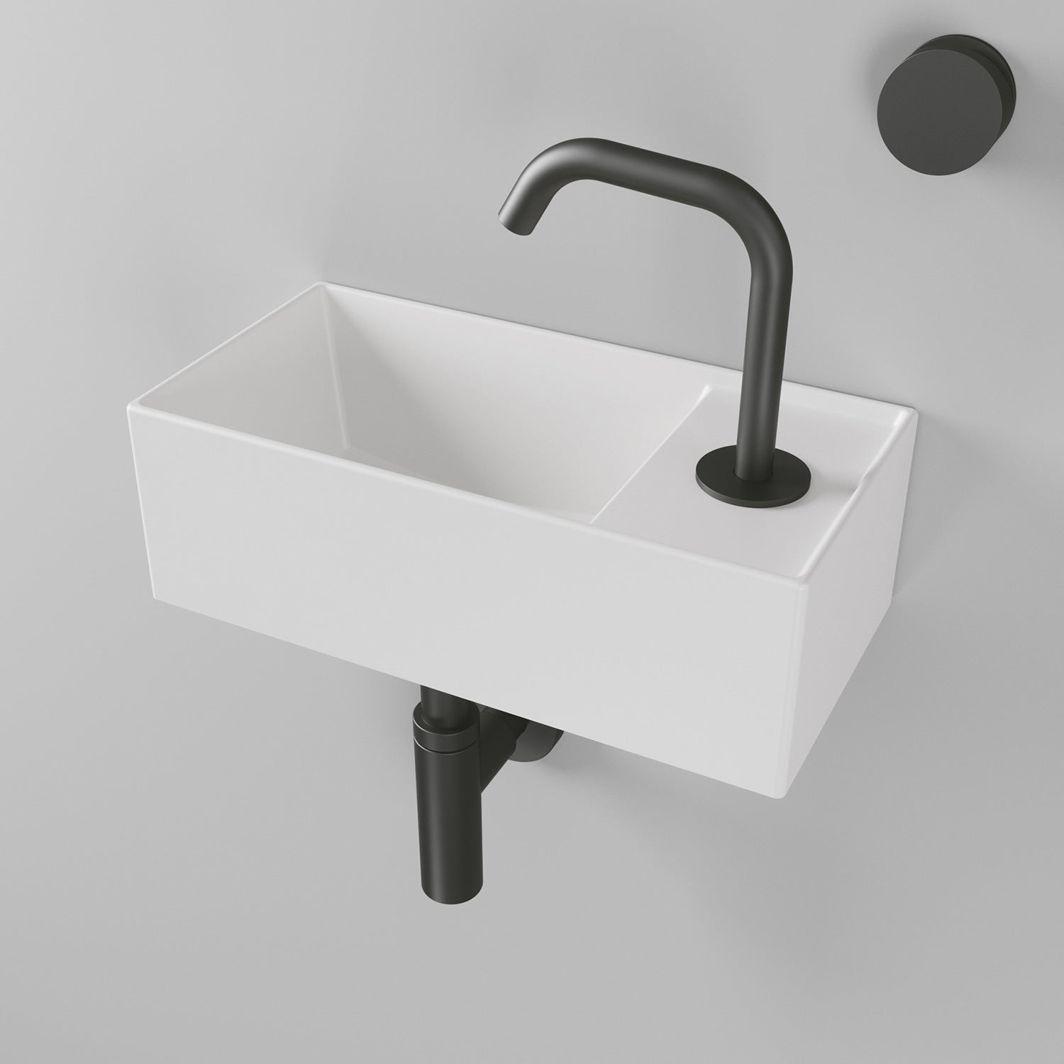 16" & 20" Rectangular Wall Mount Basin With Right Faucet Drilling