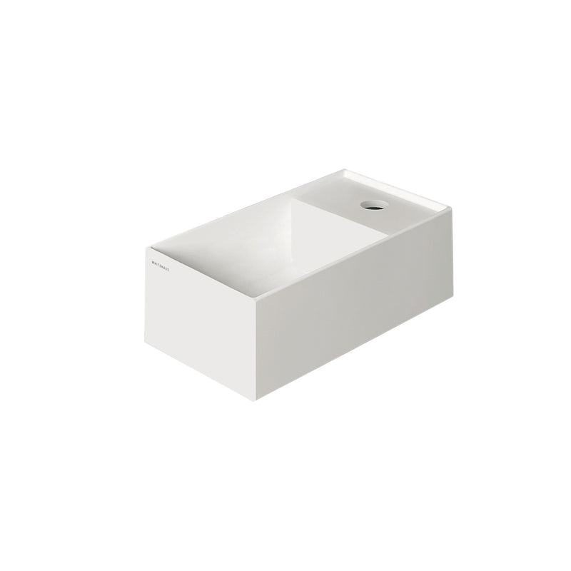 Rectangular Wall Mount Basin With Right Faucet Drilling