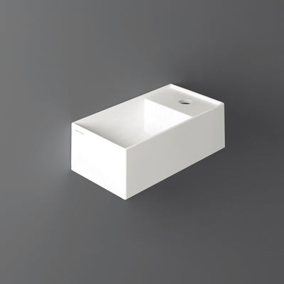 Rectangular Wall Mount Basin With Right Faucet Drilling