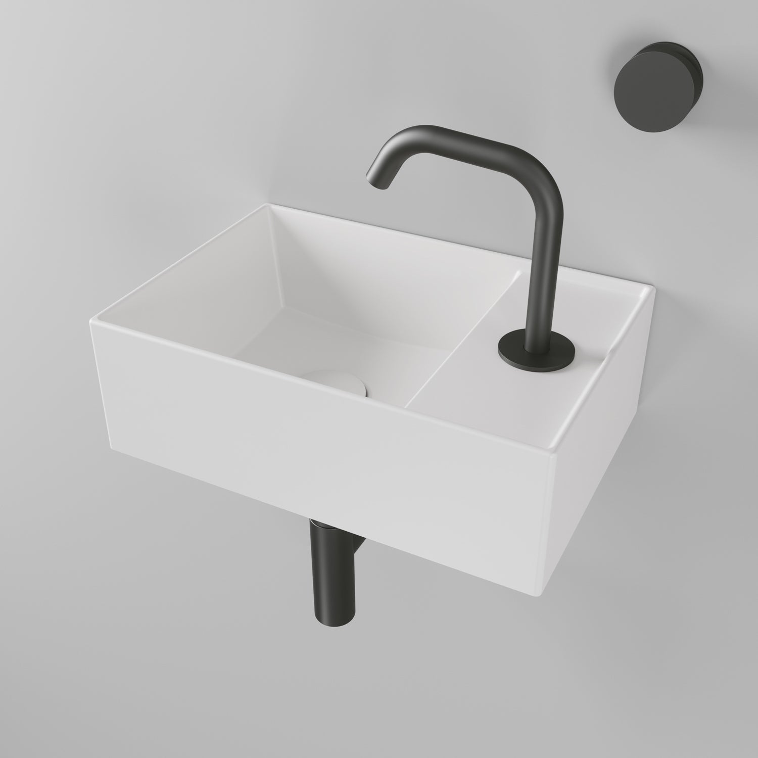 16" & 20" Rectangular Wall Mount Basin With Right Faucet Drilling