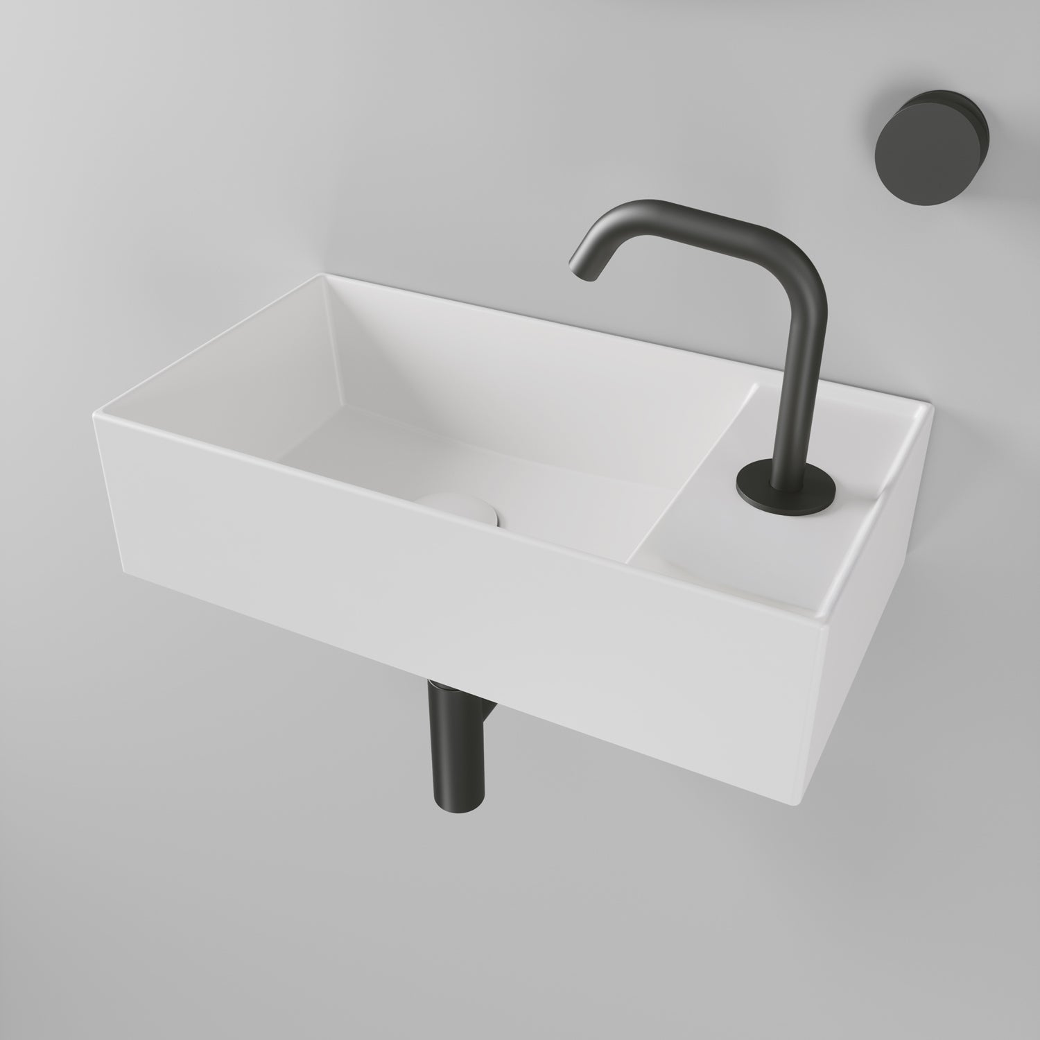 16" & 20" Rectangular Wall Mount Basin With Right Faucet Drilling