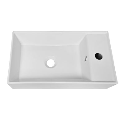 16" & 20" Rectangular Wall Mount Basin With Right Faucet Drilling