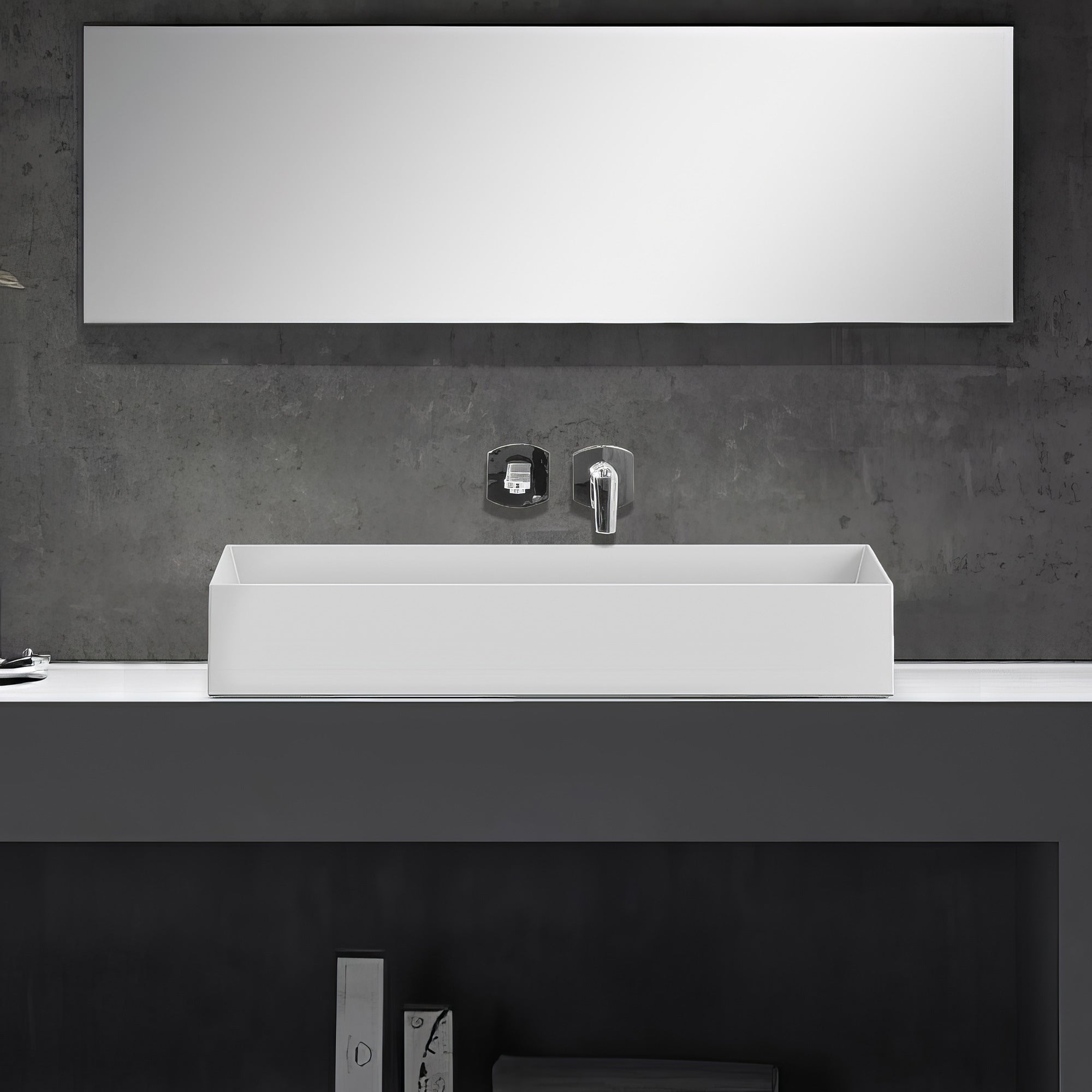 31" Large Rectangular Above Mount Basin/Vessel Sink