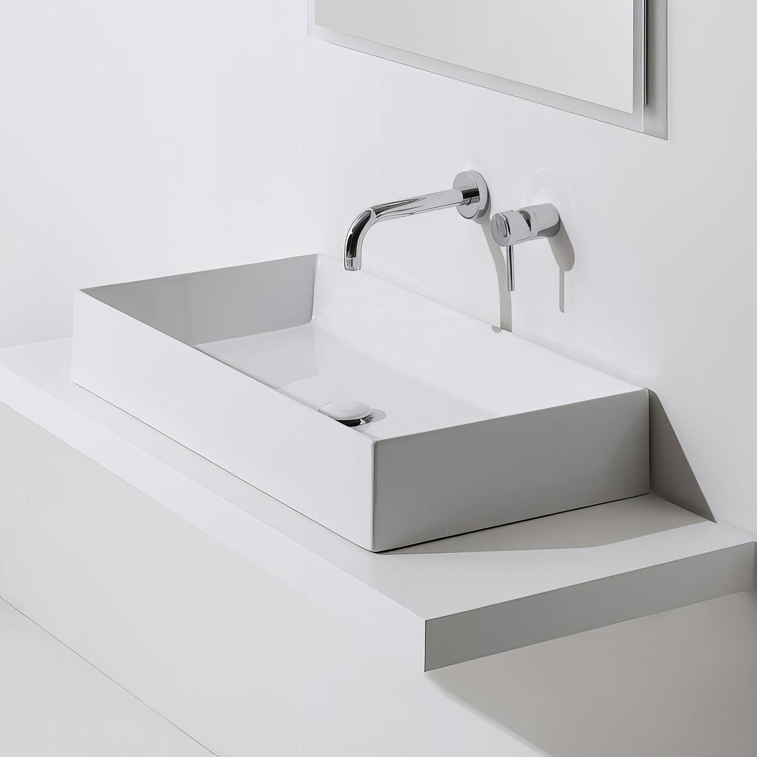 31" Large Rectangular Above Mount Basin/Vessel Sink