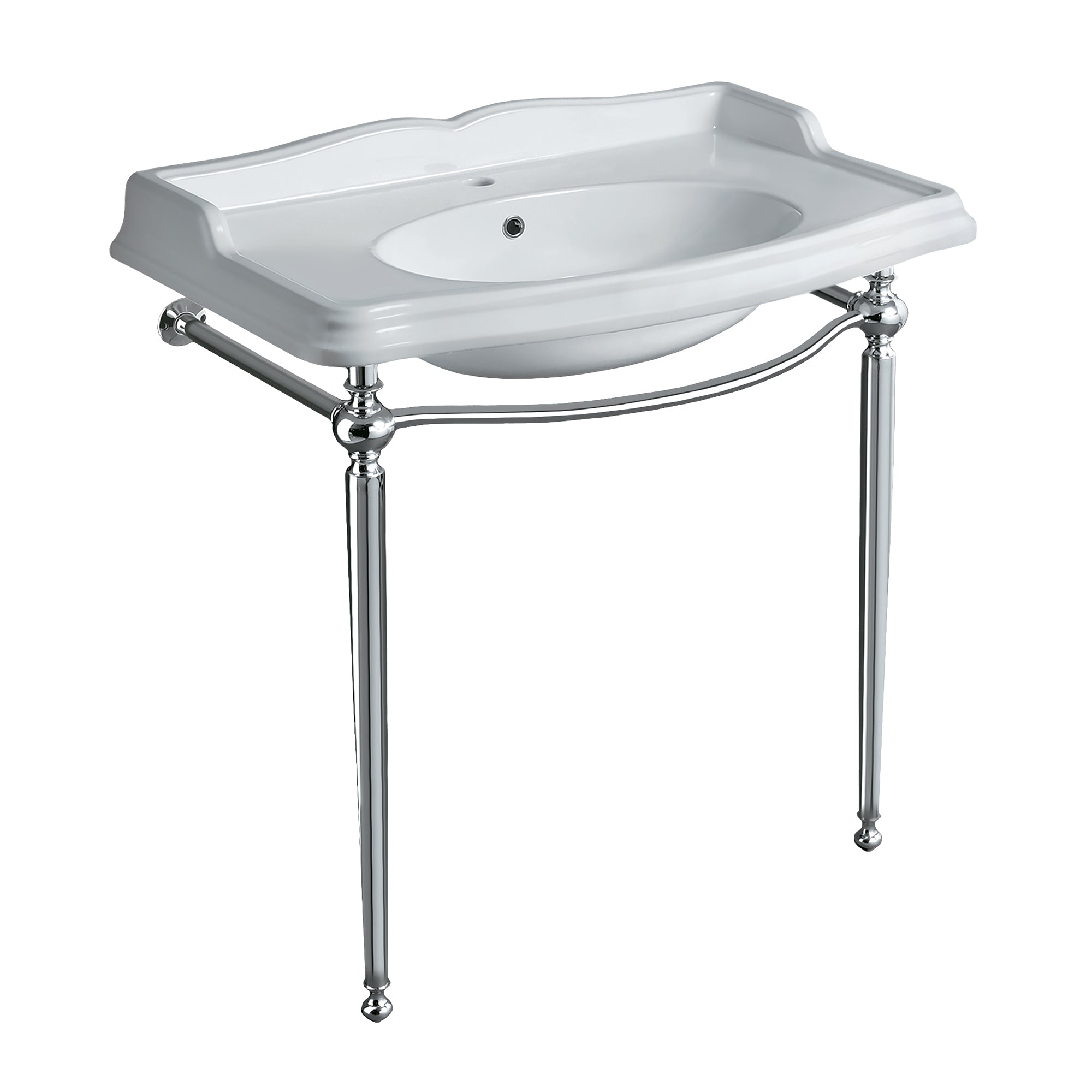 35" Large Rectangular Wall Mount Console Sink with Front Towel Bar