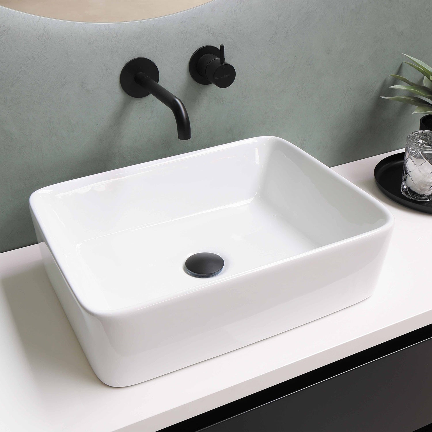 22" Rectangular Above Mount Basin