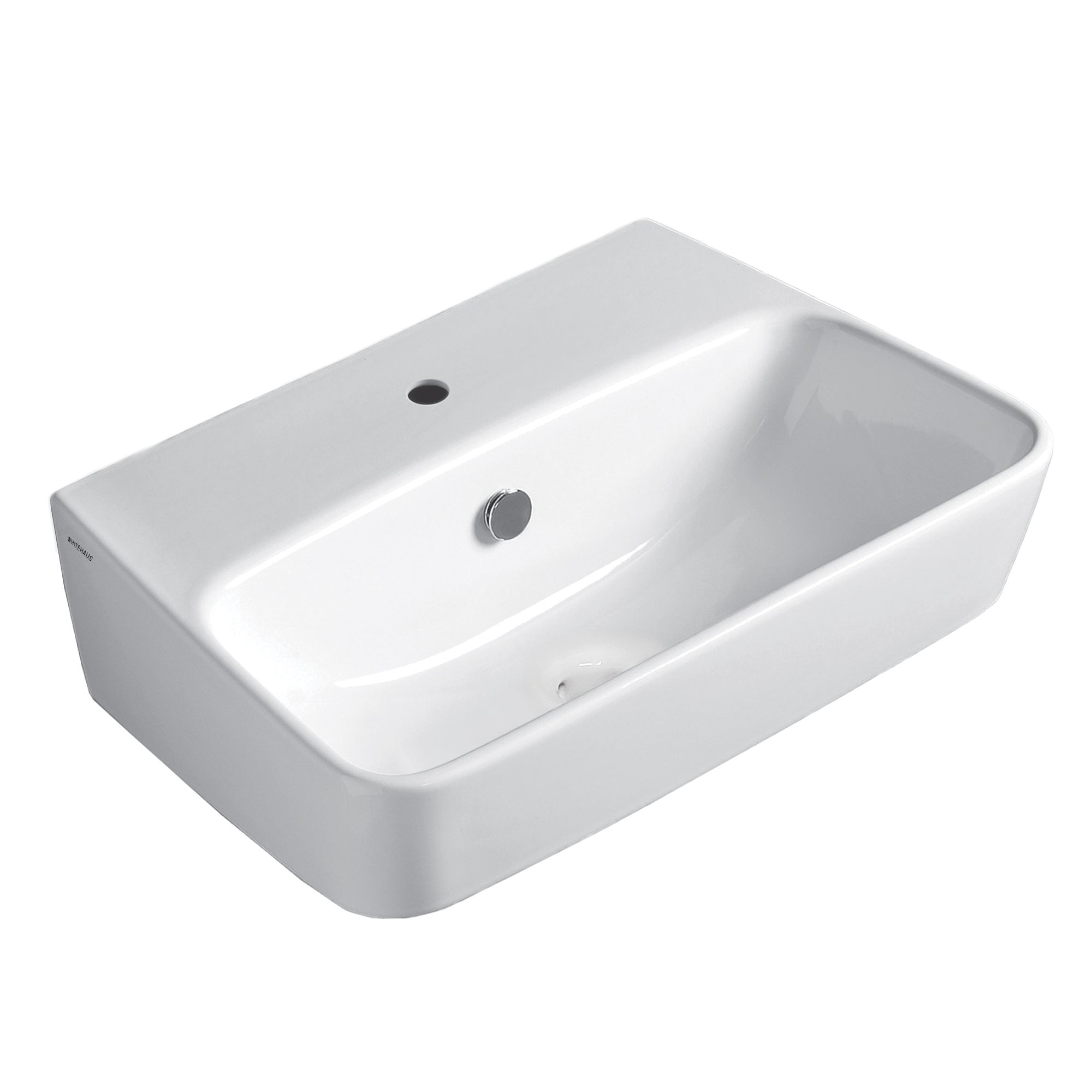 23" Rectangular Wall Mount Basin With Single Faucet Drilling and Overflow