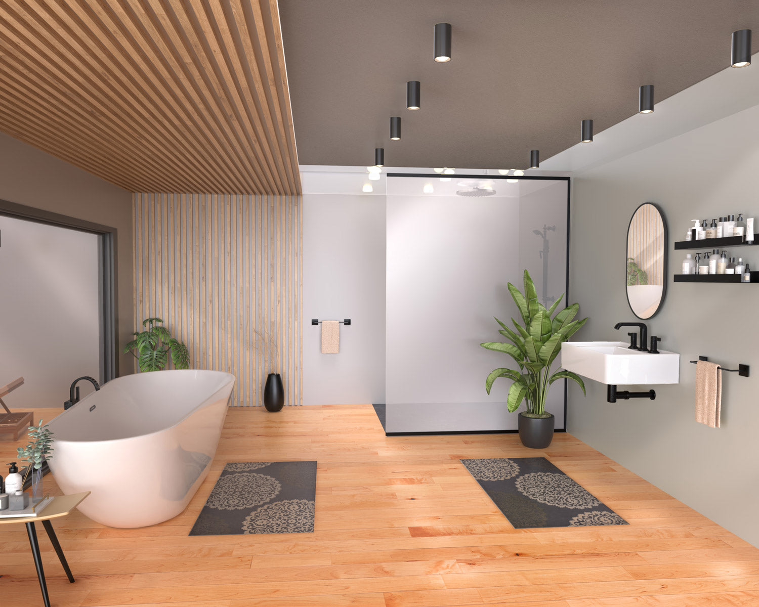 Rectangular Wall Mount Basin with Faucet Drilling Options and Rear Center Drain Location