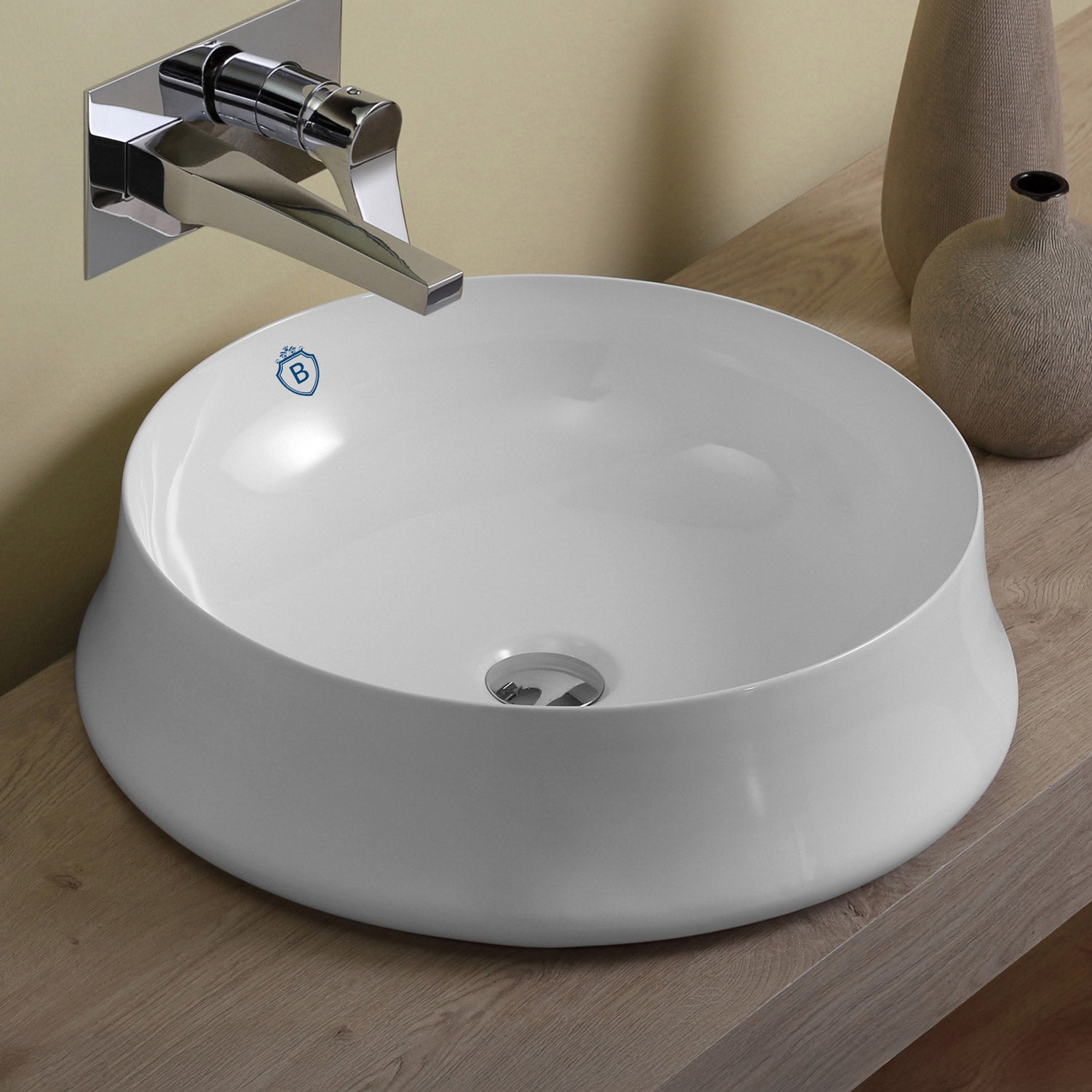 20" & 24" Above Mount/ Vessel Lavatory Basin With Center Drain Location