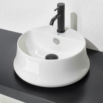 17" & 24" Above Mount/ Vessel Lavatory Basin With Single Faucet Drilling And Overflow
