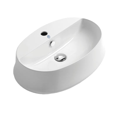 17" & 24" Above Mount/ Vessel Lavatory Basin With Single Faucet Drilling And Overflow