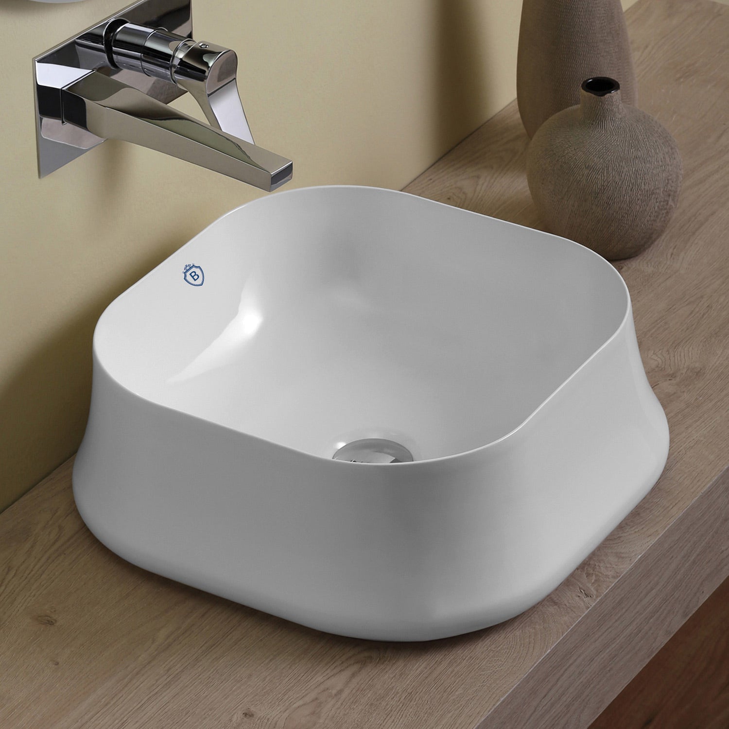 17 &  24" Above Mount/ Vessel Lavatory Basin With Center Drain Location