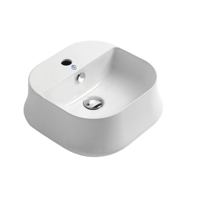 17" & 24" Above Mount/ Vessel Lavatory Basin With Single Faucet Drilling And Overflow