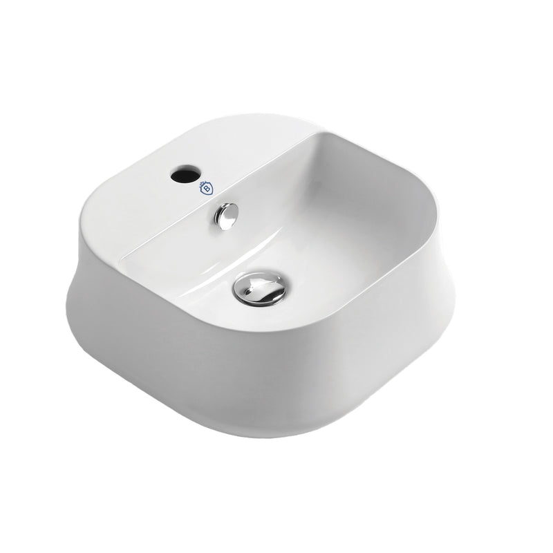 17" & 24" Above Mount/ Vessel Lavatory Basin With Single Faucet Drilling And Overflow