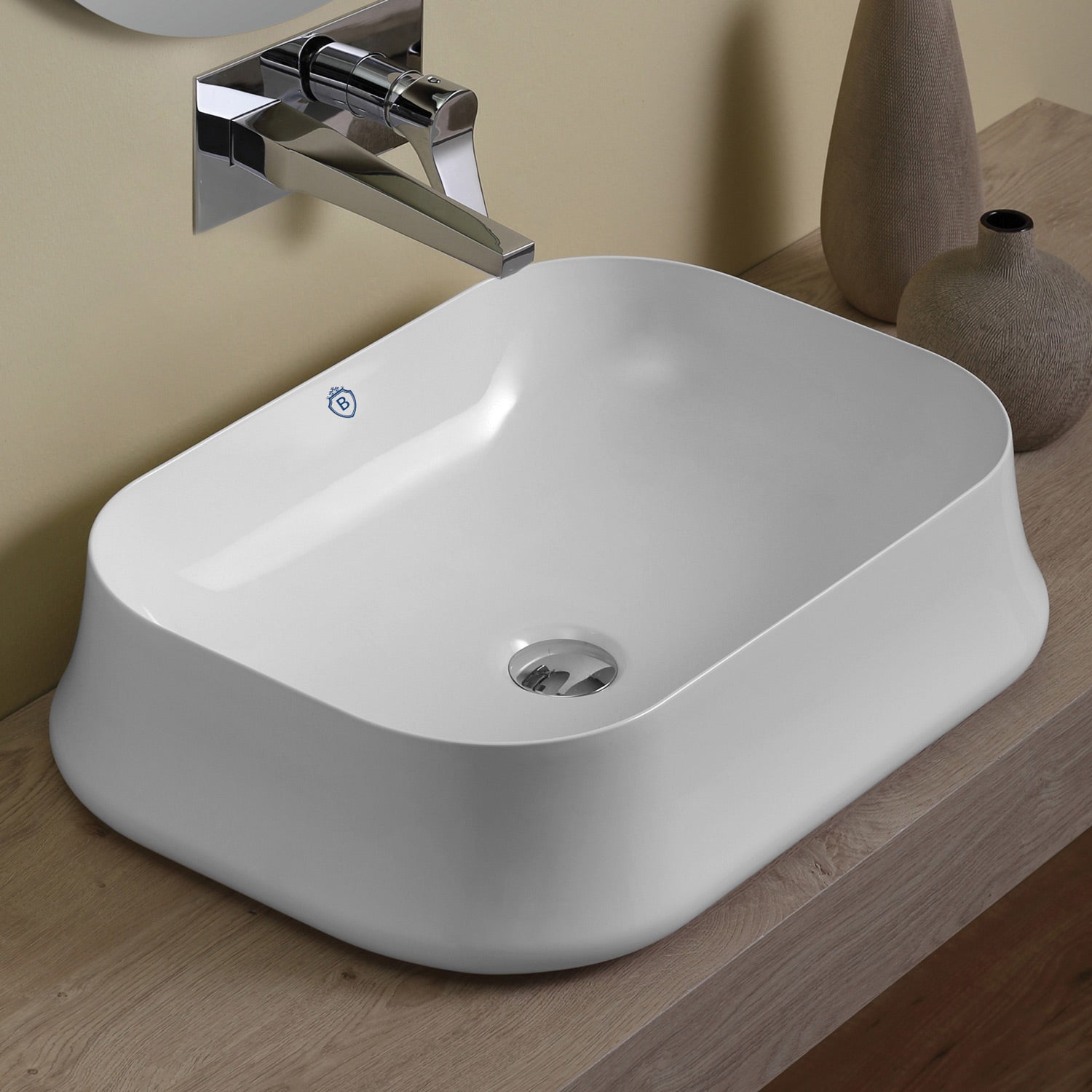 17 &  24" Above Mount/ Vessel Lavatory Basin With Center Drain Location