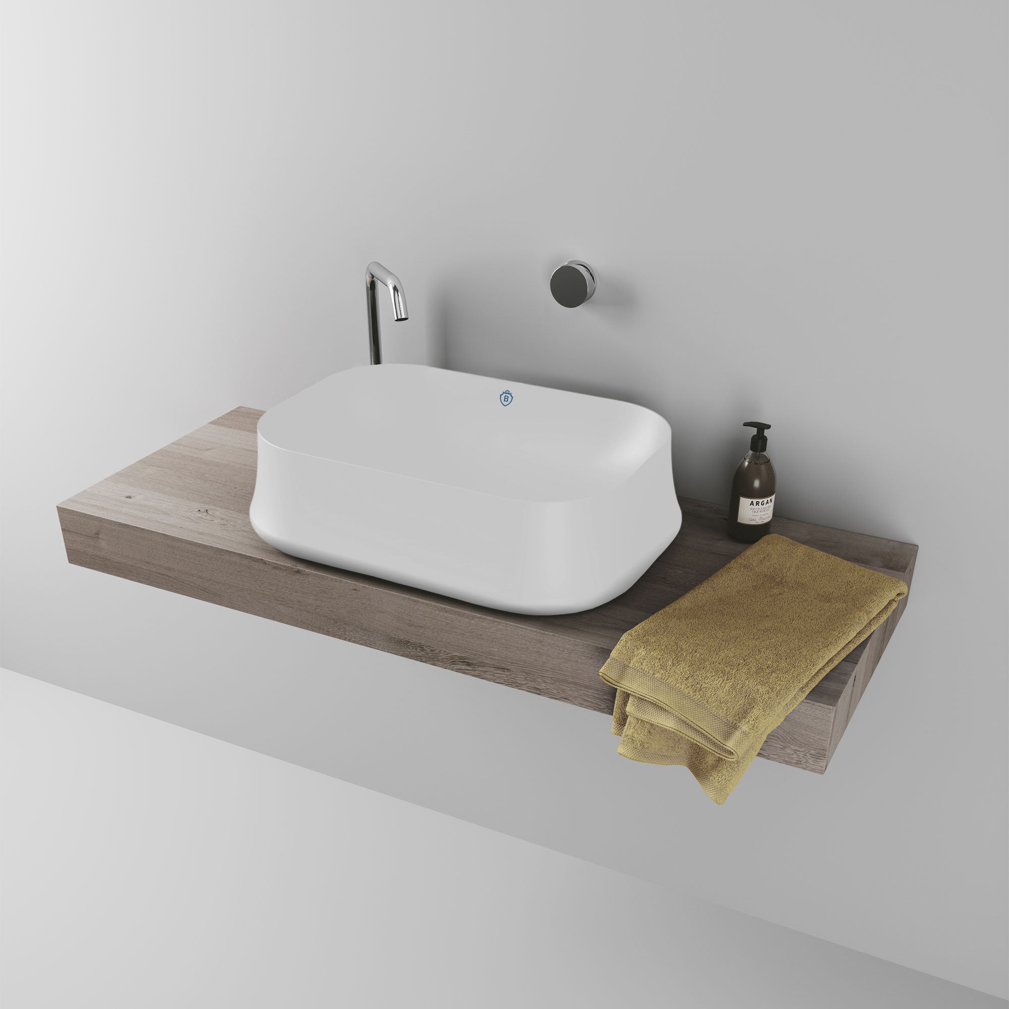 17 &  24" Above Mount/ Vessel Lavatory Basin With Center Drain Location