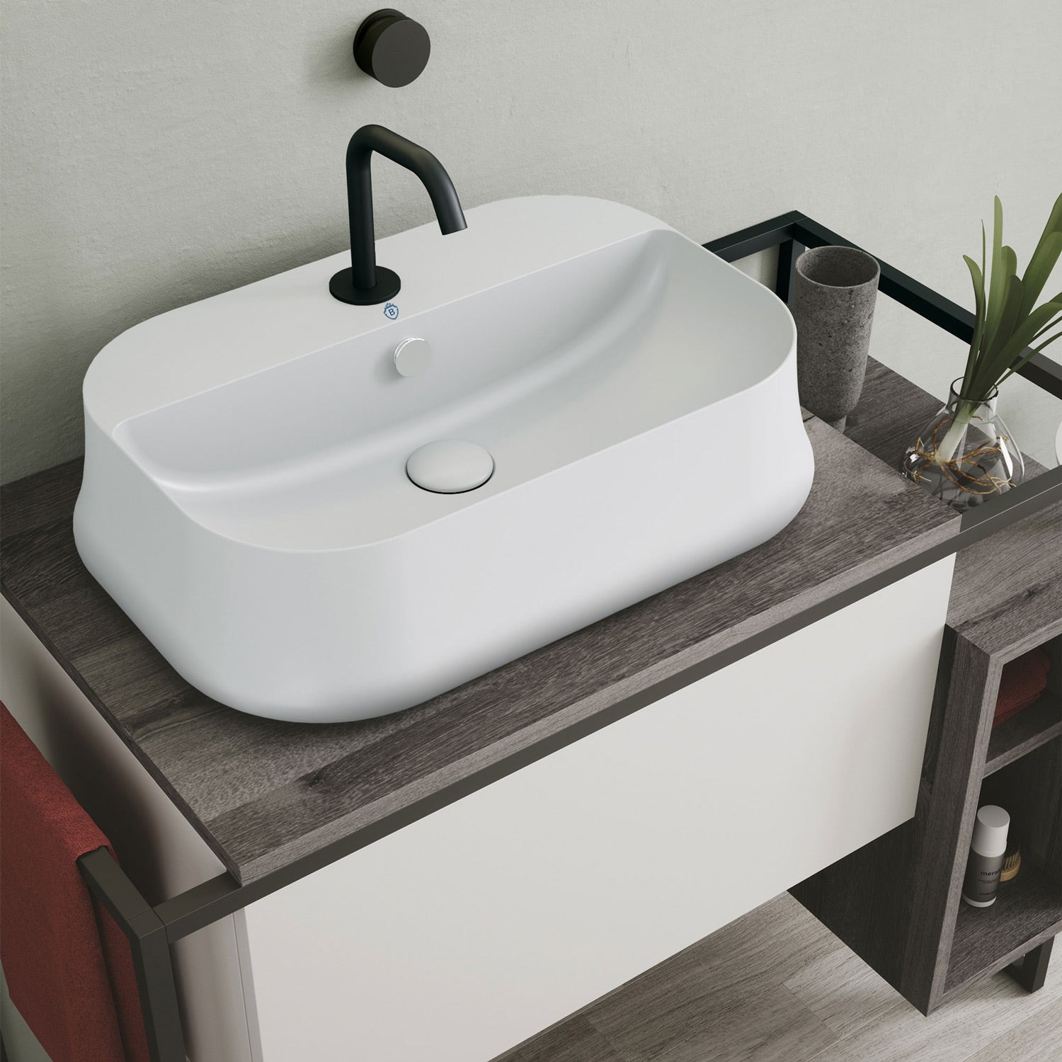 17" & 24" Above Mount/ Vessel Lavatory Basin With Single Faucet Drilling And Overflow