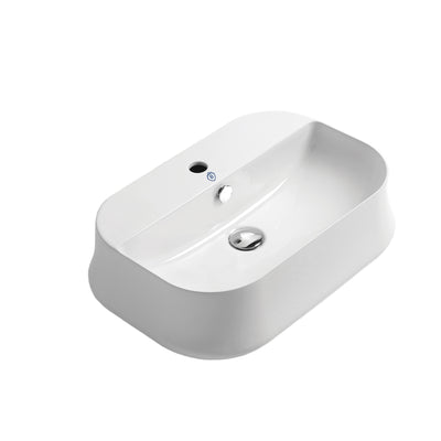 17" & 24" Above Mount/ Vessel Lavatory Basin With Single Faucet Drilling And Overflow