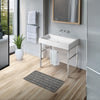 Rectangular Console Sink With Front Towel Bar And Polished Chrome Leg Supports