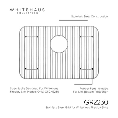 Stainless Steel Sink Grid for Whitehaus Fireclay Sinks OFCH2230