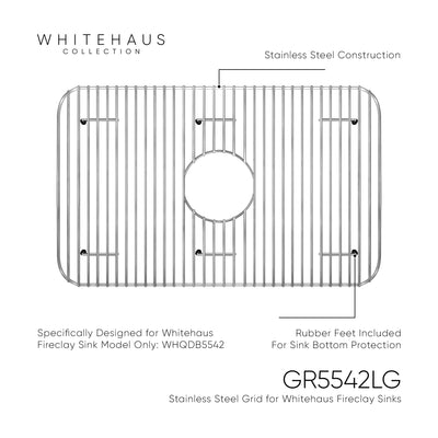 Stainless Steel Sink Grid for Whitehaus Fireclay Sinks WHQDB5542