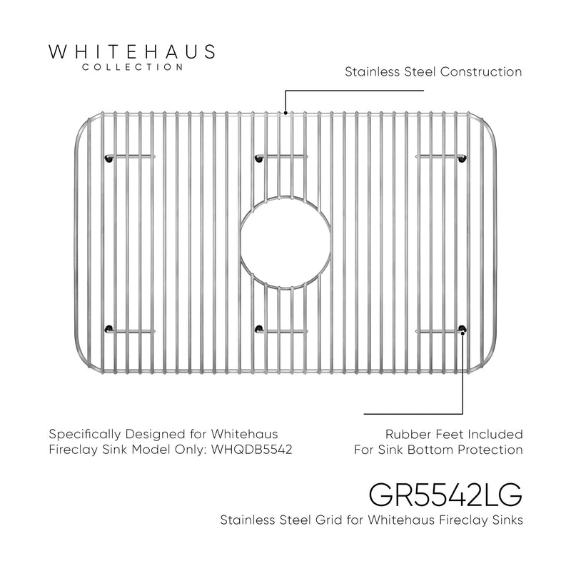 Stainless Steel Sink Grid for Whitehaus Fireclay Sinks WHQDB5542