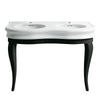 47" Large Console with integrated oval bowls, Overflow and Black Wooden Leg Support