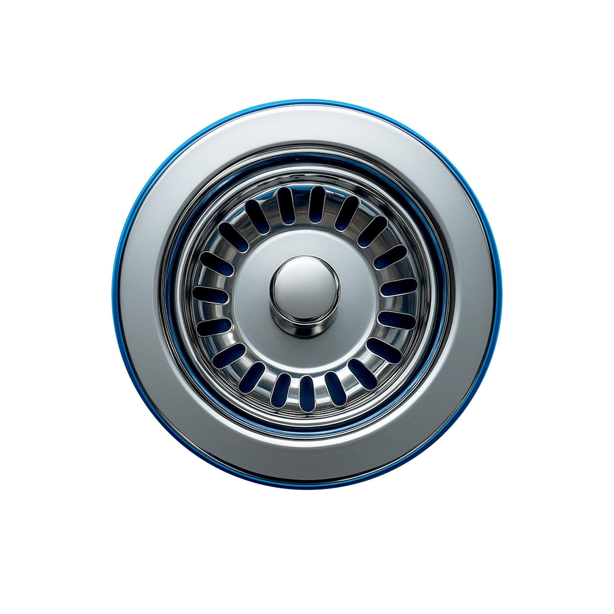 2-1/2" Basket strainer with lift stopper in polished finish