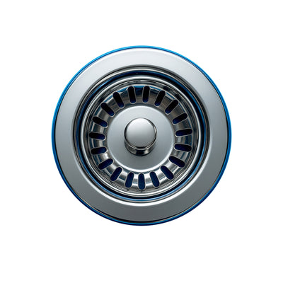 2-1/2" Basket strainer with lift stopper in polished finish