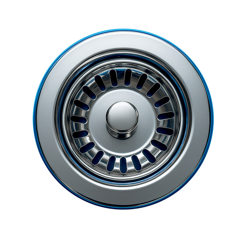 2-1/2" Basket strainer with lift stopper in polished finish