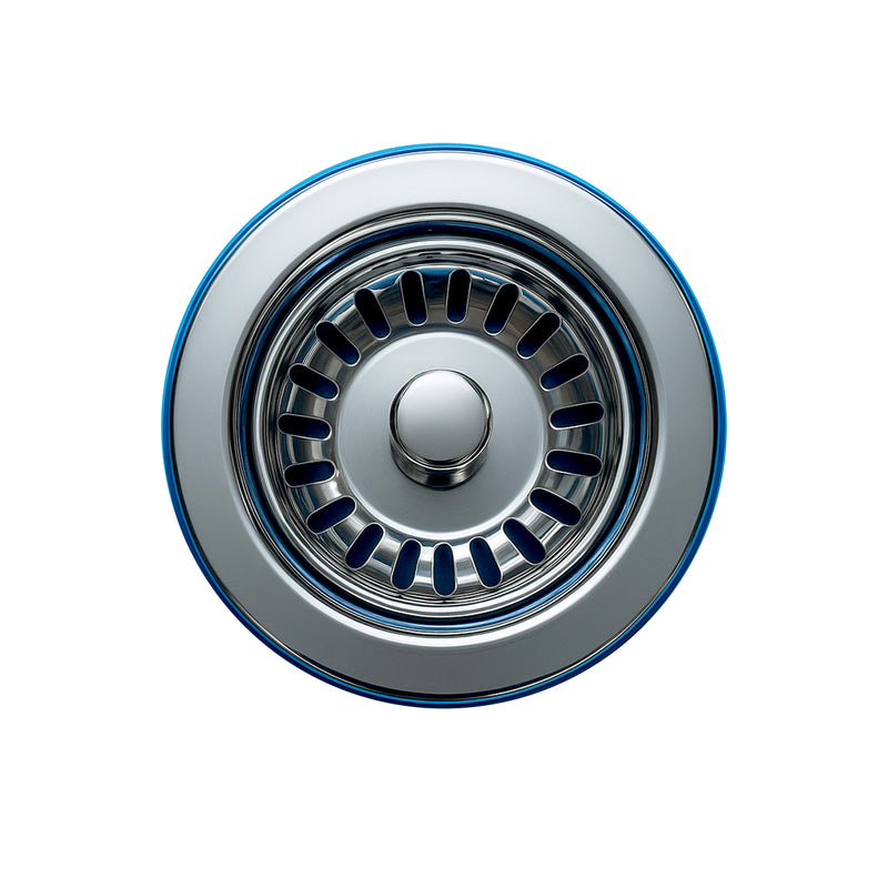 2-1/2" Basket strainer with lift stopper in polished finish