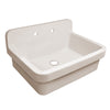 30" single bowl fireclay kitchen/utility front apron sink with high backsplash and faucet drilling