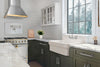 30" single bowl fireclay kitchen/utility front apron sink with high backsplash and faucet drilling