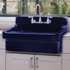 30" single bowl fireclay kitchen/utility front apron sink with high backsplash and faucet drilling