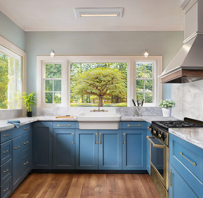 30" single bowl fireclay kitchen/utility front apron sink with high backsplash and faucet drilling