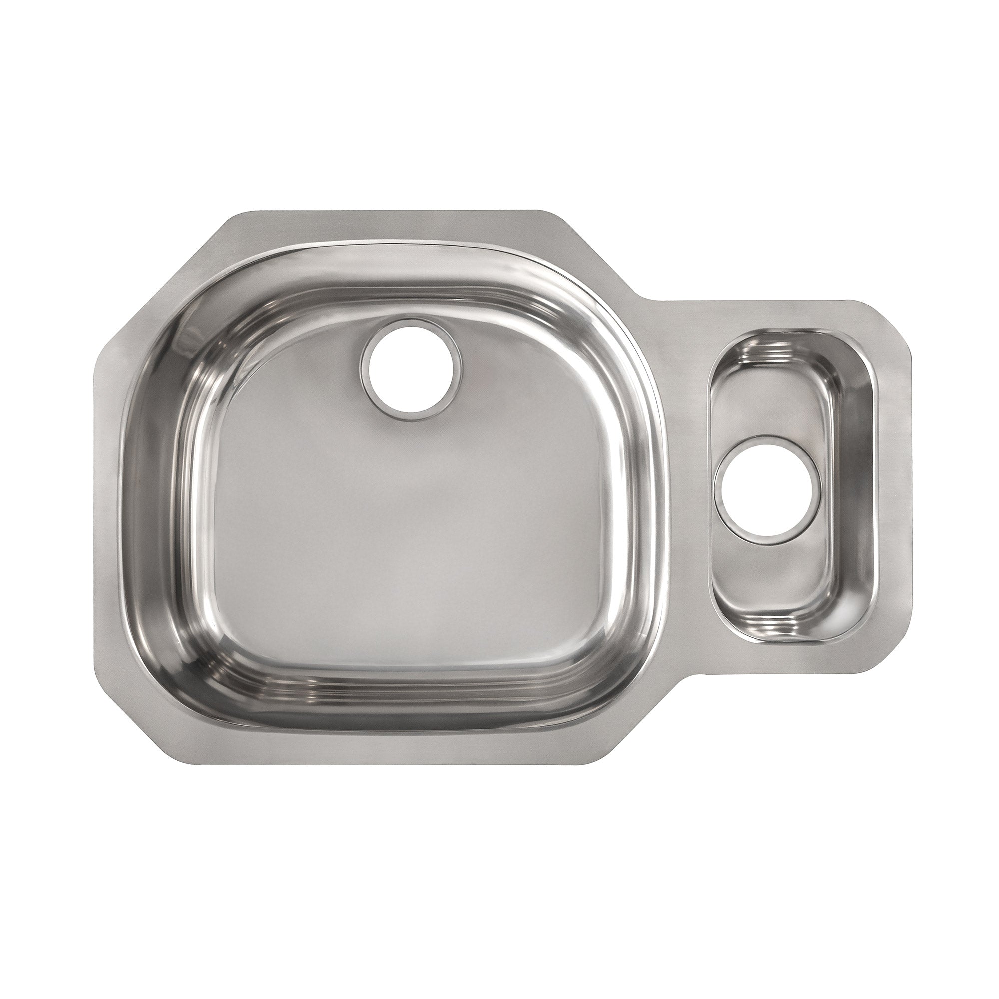 32" Stainless Steel Double Bowl Undermount Sink with a Brushed Exterior and Polished Interior