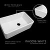 30" Reversible single bowl fireclay kitchen sink with plain front apron