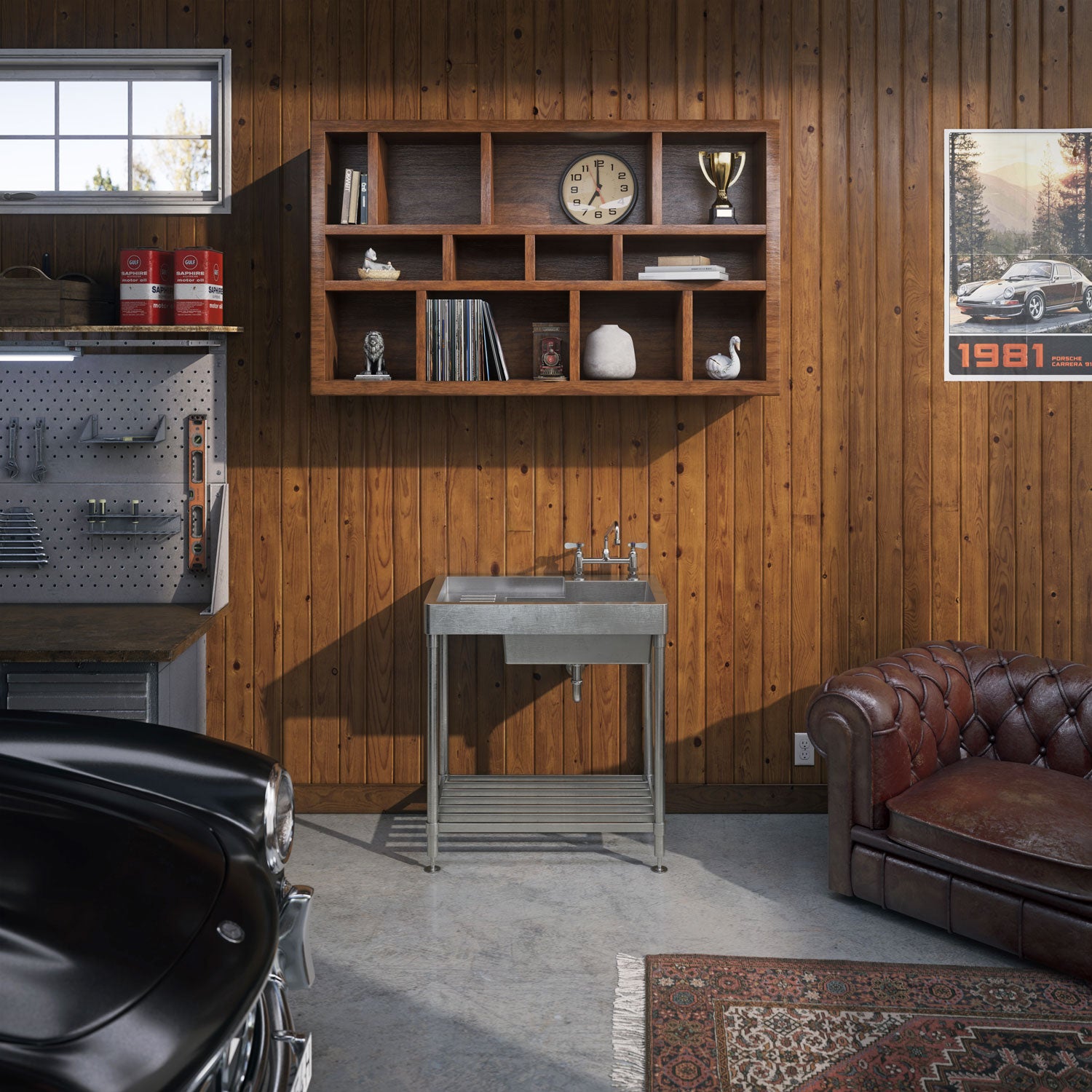 33" Pearlhaus Stainless steel single bowl, freestanding sink with drainboard & lower rack